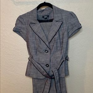 BCX BLAZER ONLY short sleeve suit gray Sz S